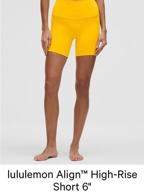 lululemon Align High-Rise 6" Shorts - Maize Yellow